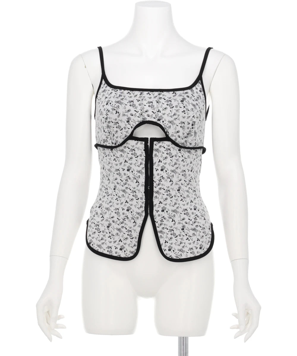 FLORAL JACQUARD FRAISE STITCHCAMISOLE TOP