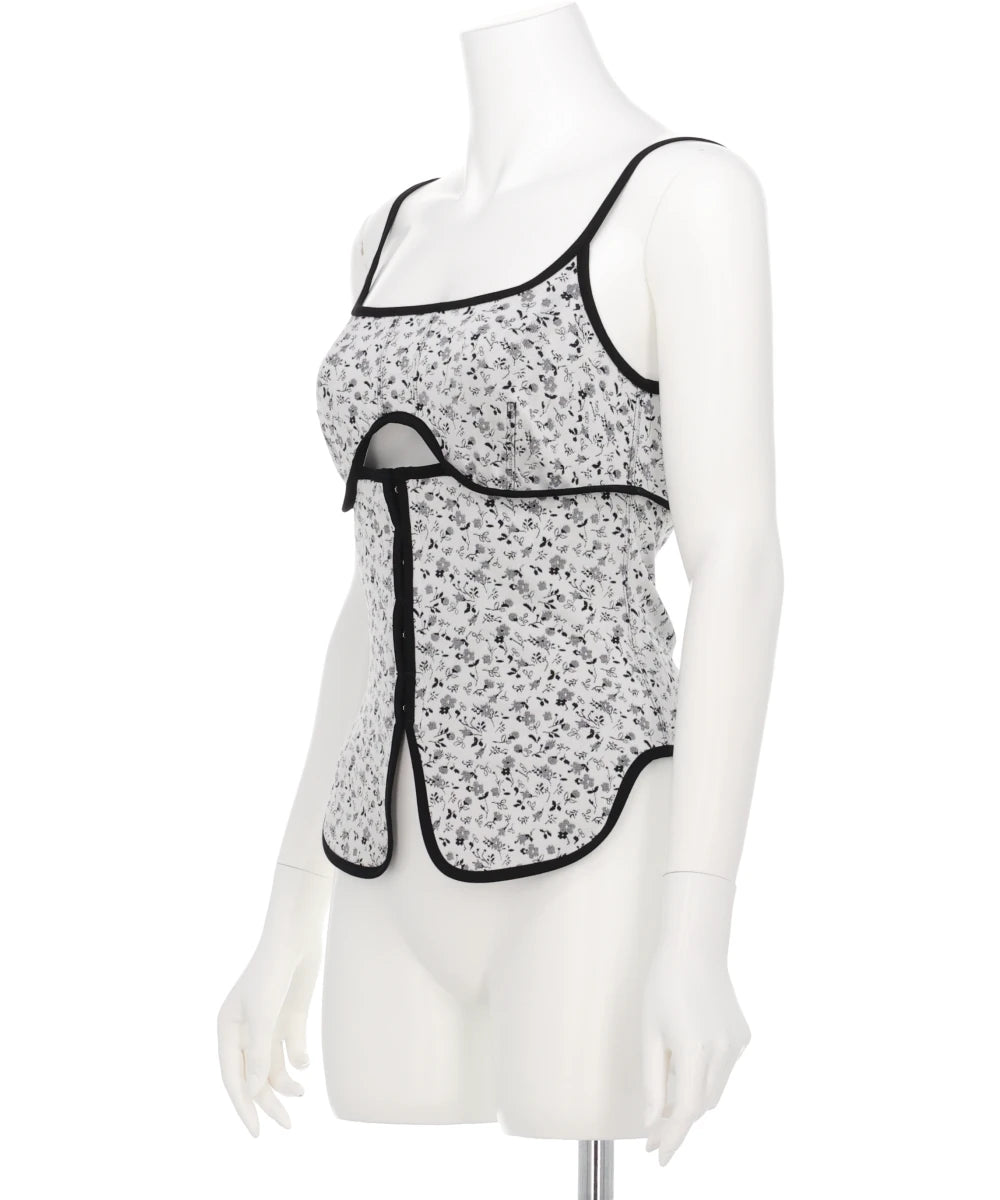 FLORAL JACQUARD FRAISE STITCHCAMISOLE TOP