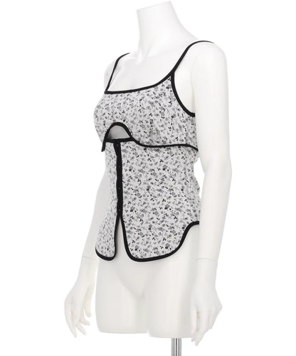 FLORAL JACQUARD FRAISE STITCHCAMISOLE TOP
