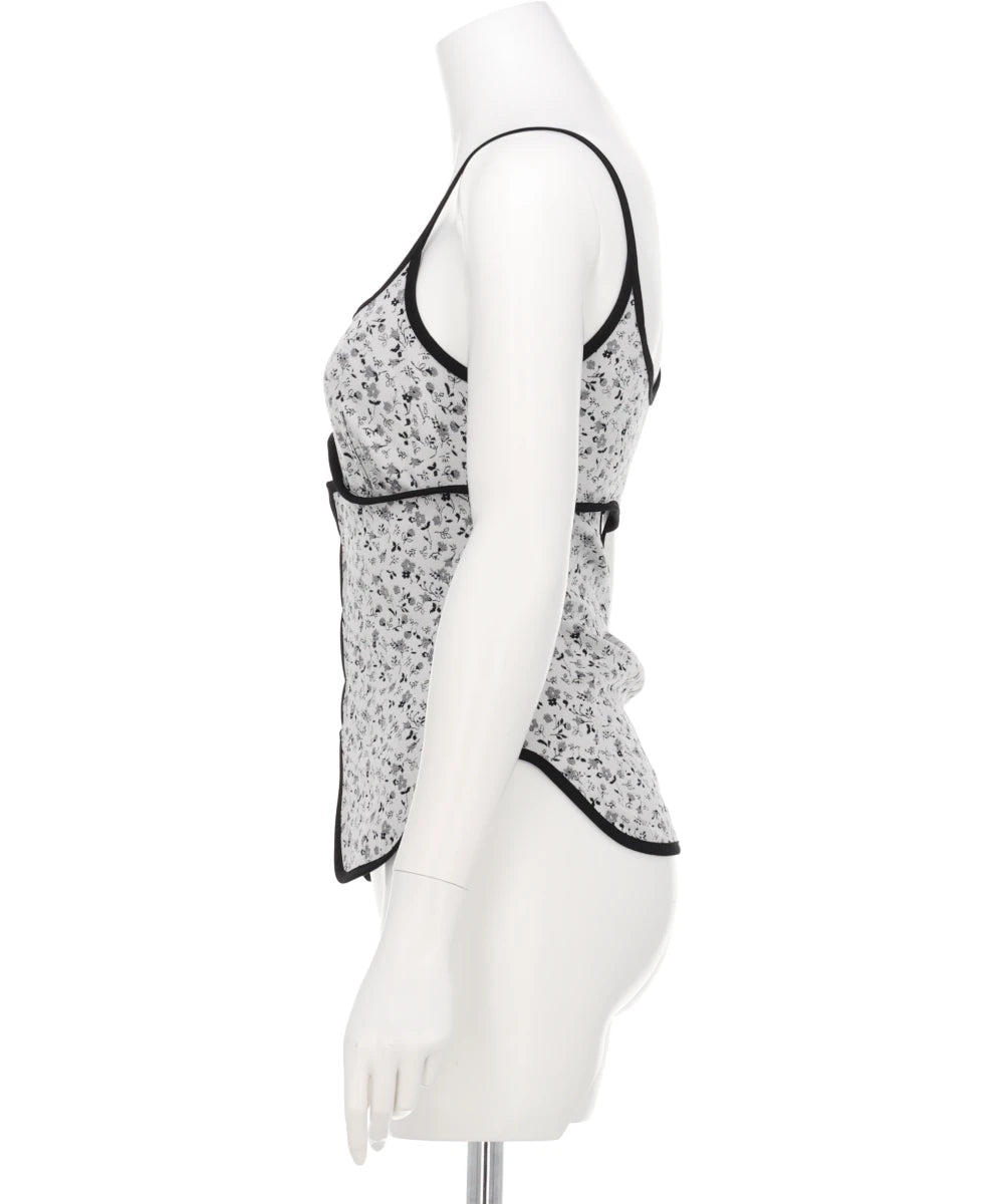 FLORAL JACQUARD FRAISE STITCHCAMISOLE TOP