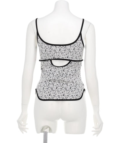 FLORAL JACQUARD FRAISE STITCHCAMISOLE TOP