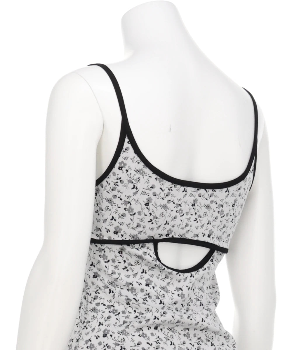 FLORAL JACQUARD FRAISE STITCHCAMISOLE TOP