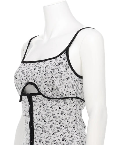 FLORAL JACQUARD FRAISE STITCHCAMISOLE TOP