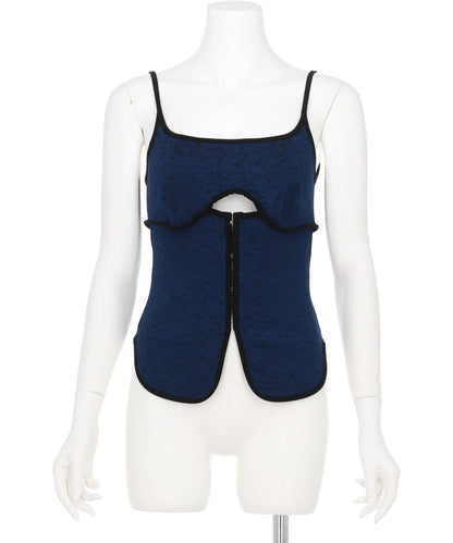 FLORAL JACQUARD FRAISE STITCHCAMISOLE TOP