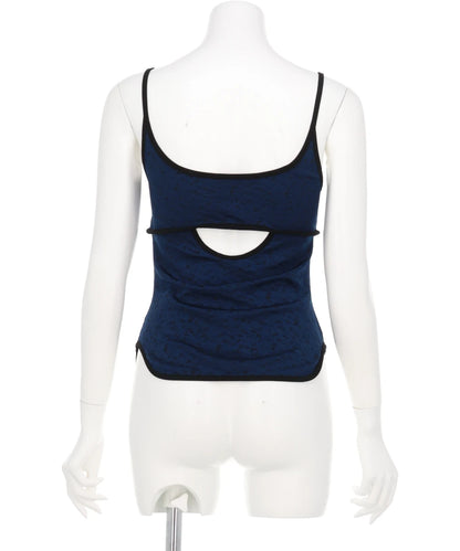 FLORAL JACQUARD FRAISE STITCHCAMISOLE TOP