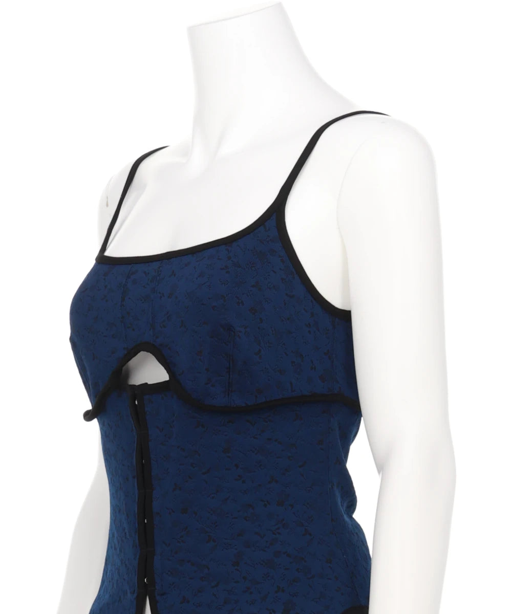 FLORAL JACQUARD FRAISE STITCHCAMISOLE TOP