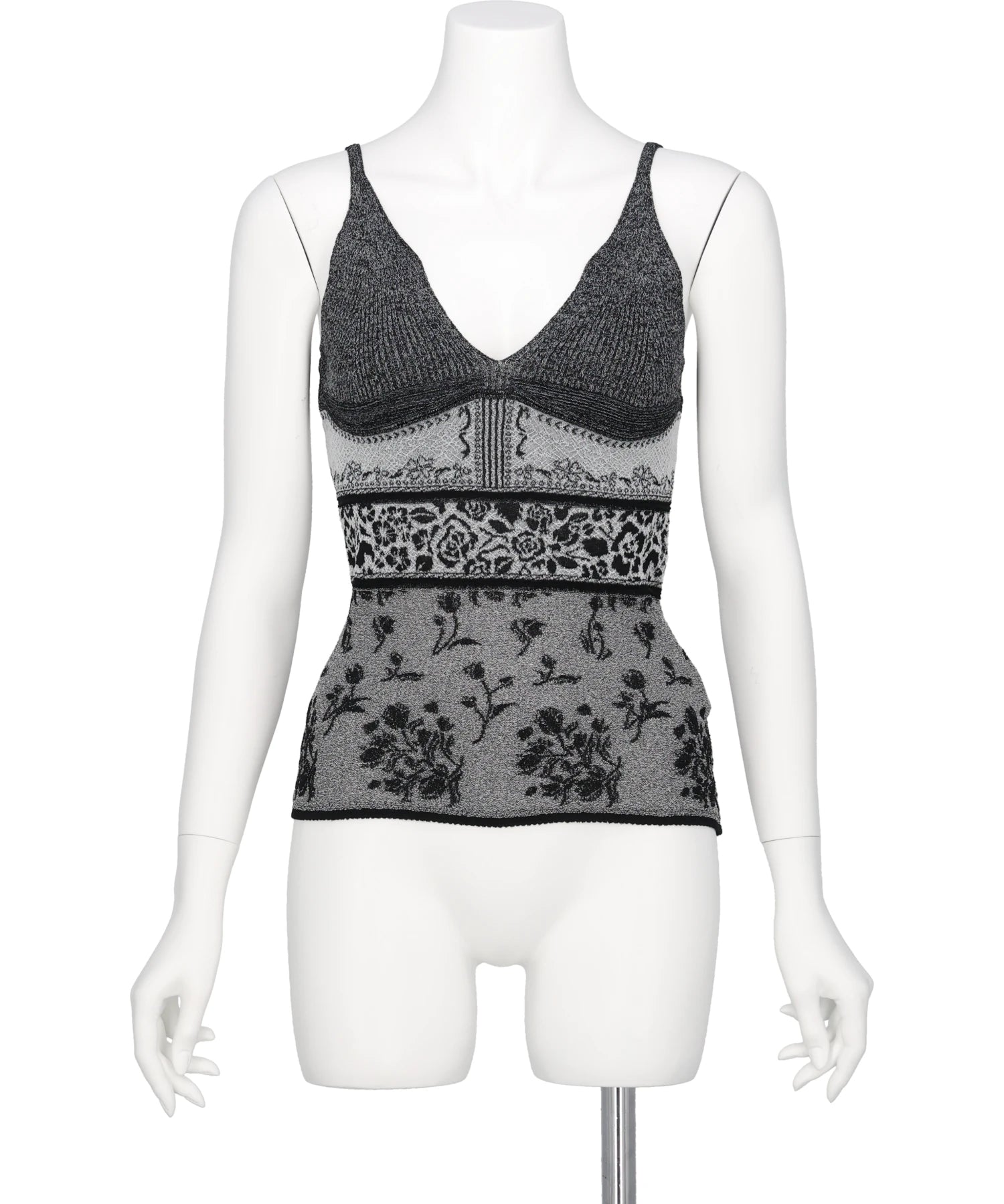 Mame Kurogouchi(マメクロゴウチ) 2026SS FLORAL JACQUARD KNIT CAMISOLE TOP　MM26SS-KN083