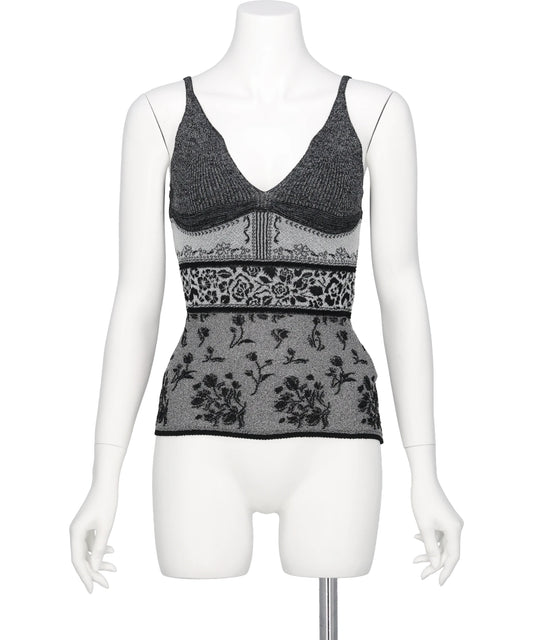 Mame Kurogouchi(マメクロゴウチ) 2026SS FLORAL JACQUARD KNIT CAMISOLE TOP　MM26SS-KN083