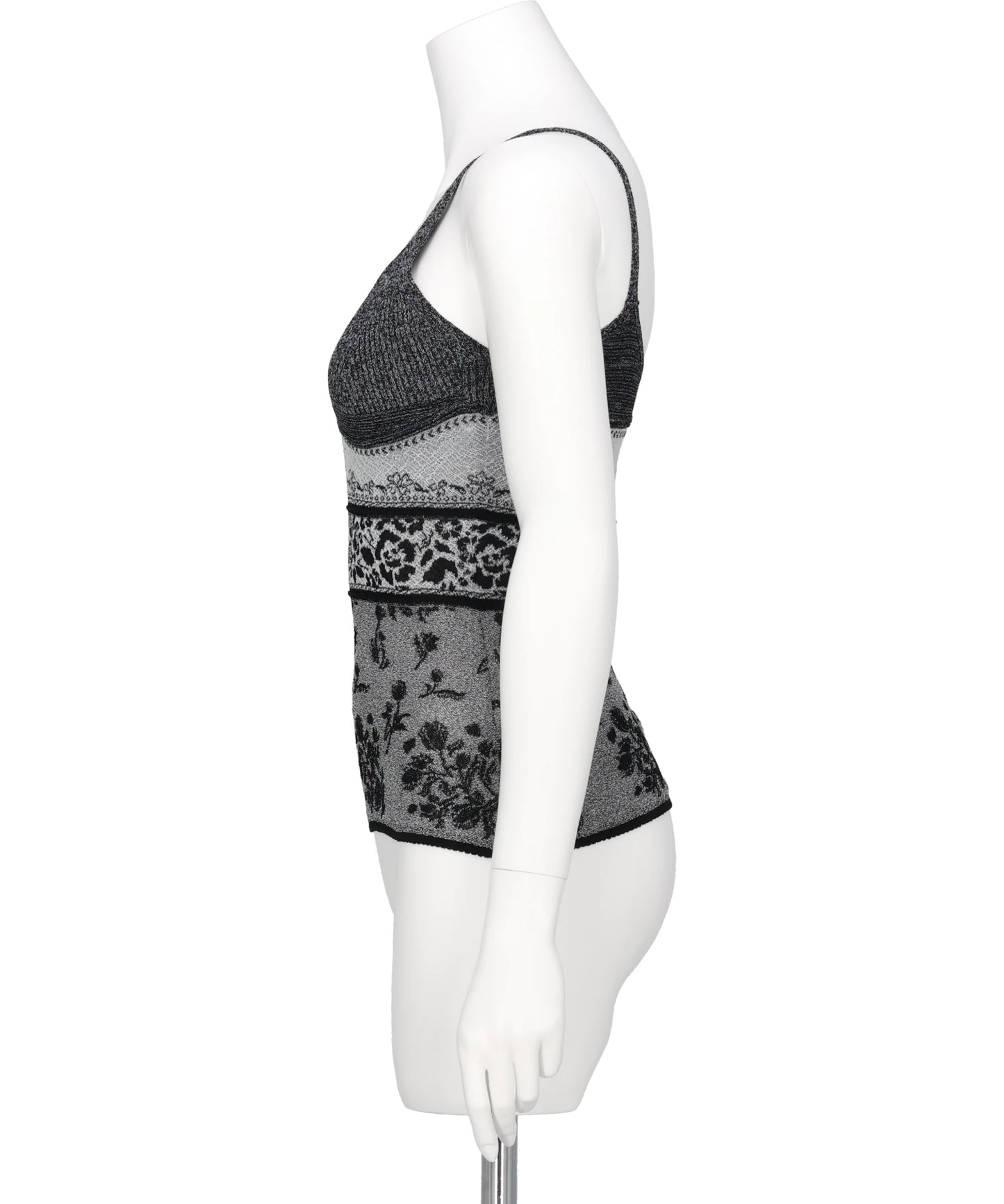FLORAL JACQUARD KNIT CAMISOLE TOP