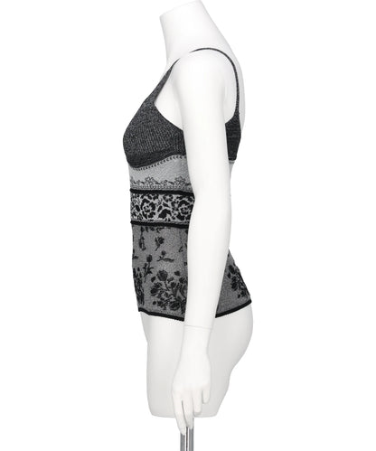 FLORAL JACQUARD KNIT CAMISOLE TOP