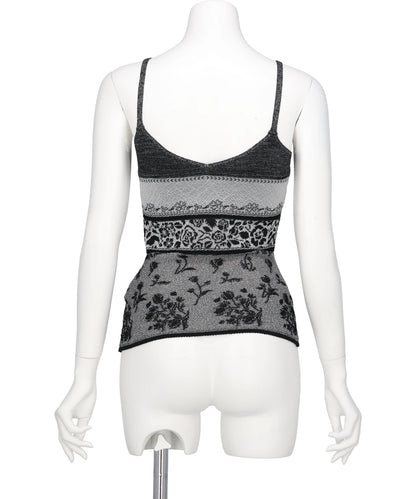 FLORAL JACQUARD KNIT CAMISOLE TOP