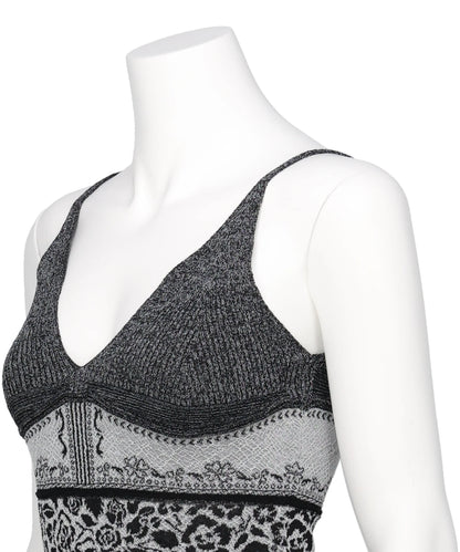 FLORAL JACQUARD KNIT CAMISOLE TOP