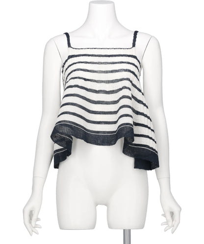 ODAKHA(オダカ) 2026SS ASYMMETRY STRIPED SEEMLES CAMI OH26SS-WG04