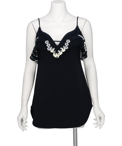 Mame Kurogouchi(マメクロゴウチ) 2026AW TRIACETATE EMBROIDERY CAMISOLE TOP MM26FW-SH114