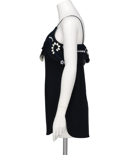 TRIACETATE EMBROIDERY CAMISOLE TOP