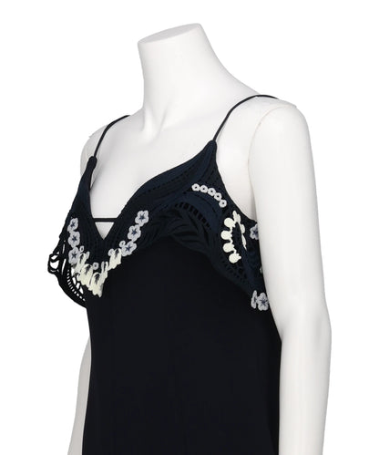 TRIACETATE EMBROIDERY CAMISOLE TOP
