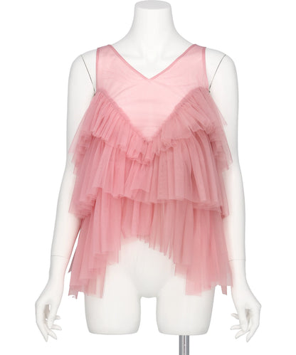 VIVIANO(ヴィヴィアーノ) 2026AW TULLE VOLANT CAMISOLE VW-AW26-T04