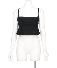 SEAM FRAYED BUSTIER TOPS