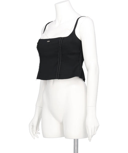 SEAM FRAYED BUSTIER TOPS