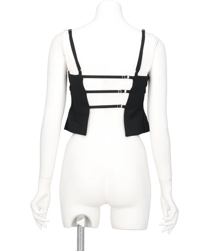 SEAM FRAYED BUSTIER TOPS