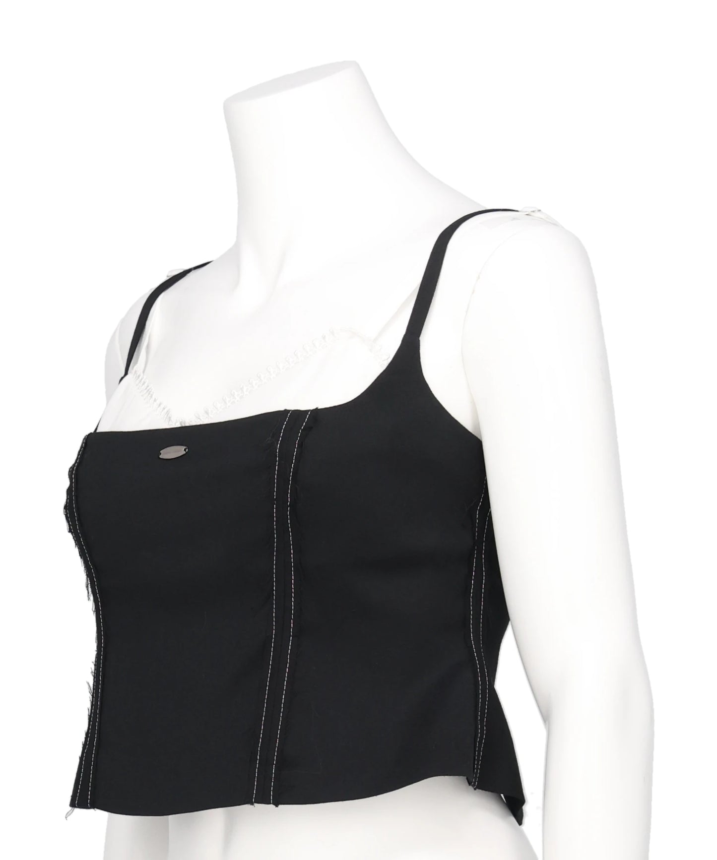 SEAM FRAYED BUSTIER TOPS