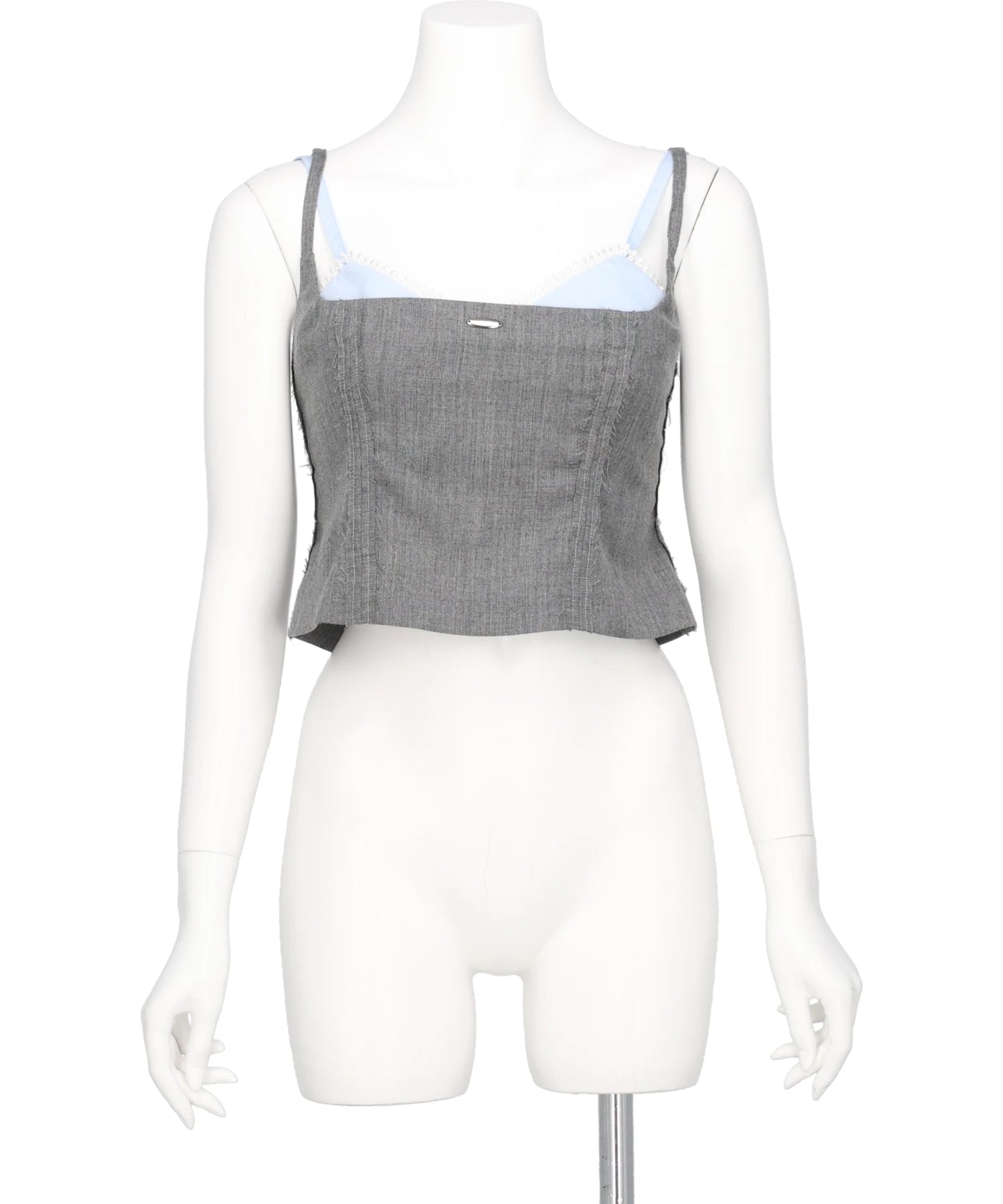 SEAM FRAYED BUSTIER TOPS