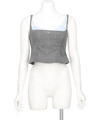 SEAM FRAYED BUSTIER TOPS