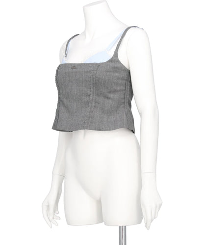 SEAM FRAYED BUSTIER TOPS