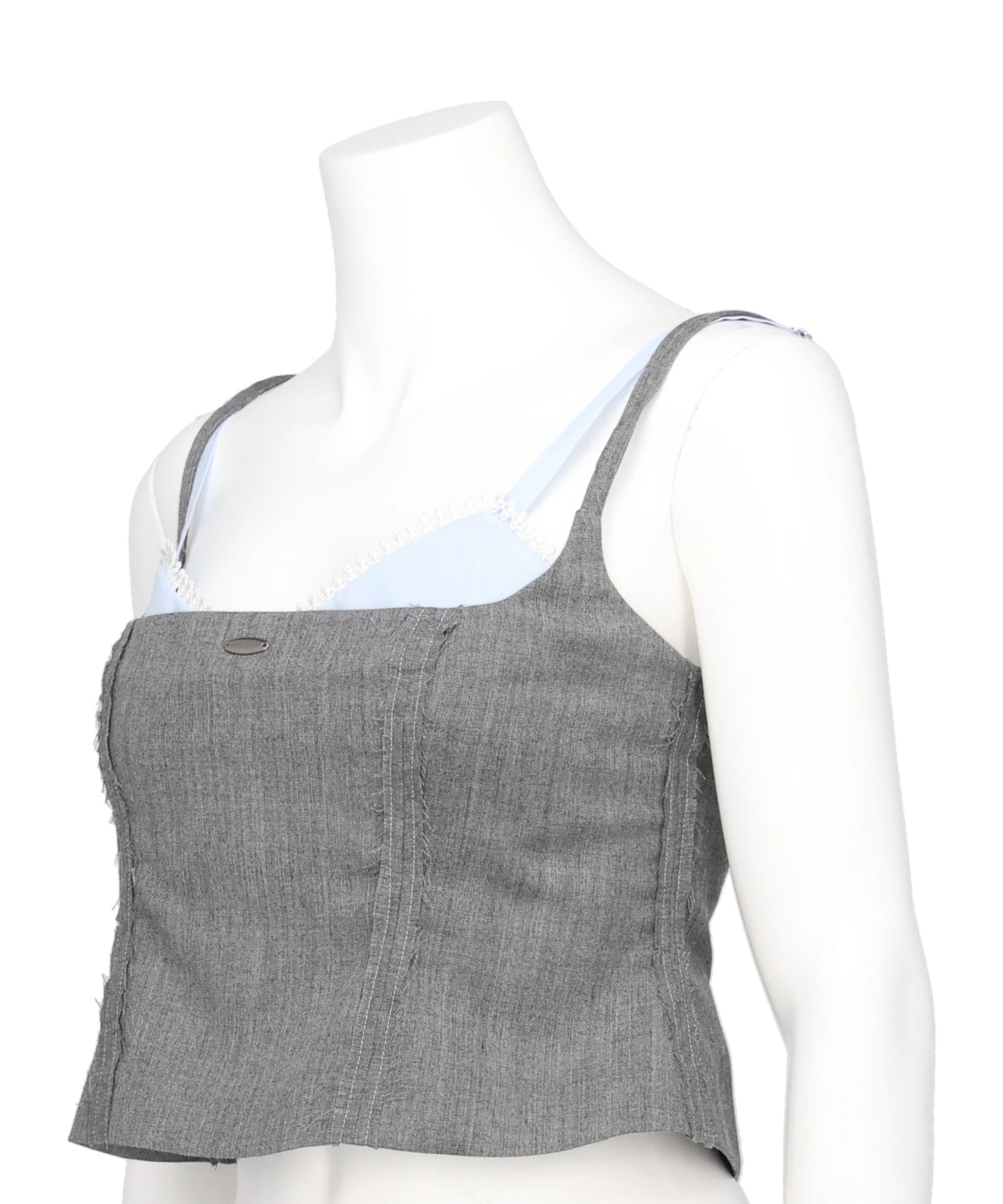 SEAM FRAYED BUSTIER TOPS