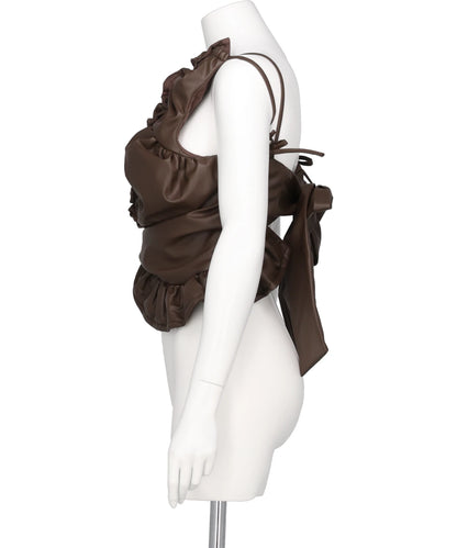 FAUX LEATHER BUSTIER