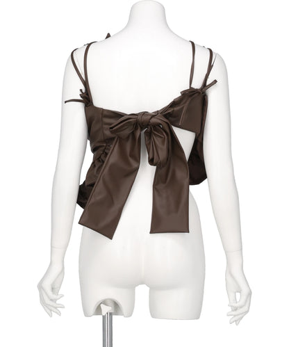 FAUX LEATHER BUSTIER