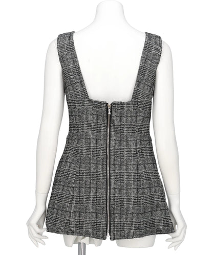 GLEN CHECK LACE-UP VEST