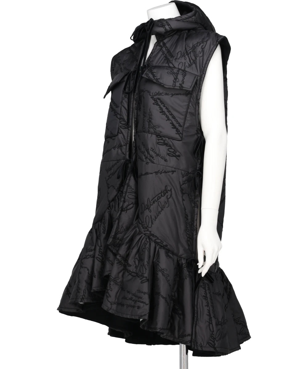 QUILTING RUFFLED GILET