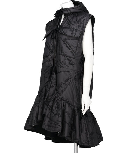 QUILTING RUFFLED GILET