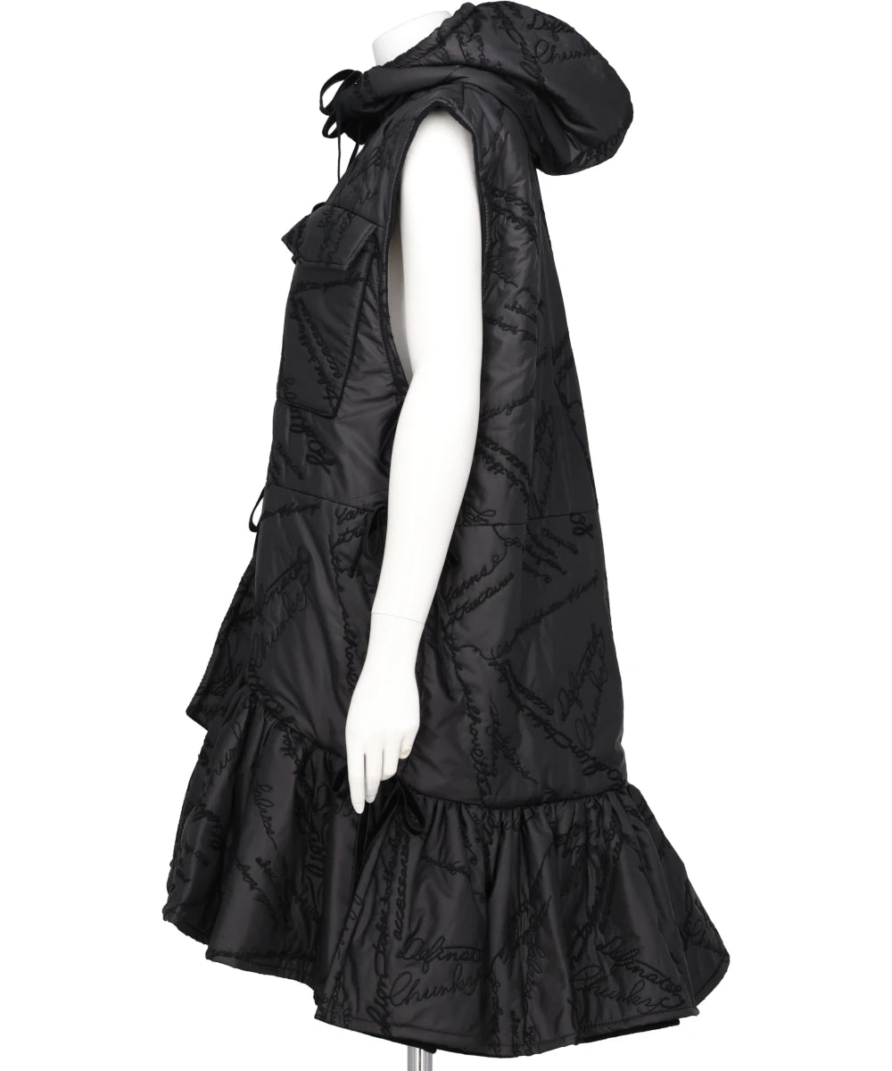 QUILTING RUFFLED GILET