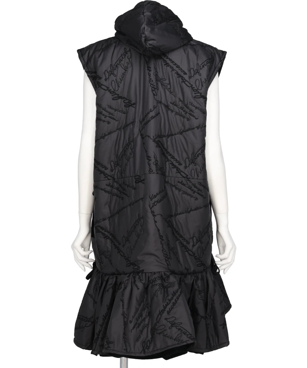 QUILTING RUFFLED GILET