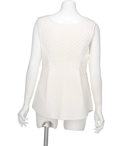 FLORAL JACQUARD QUILTING VEST