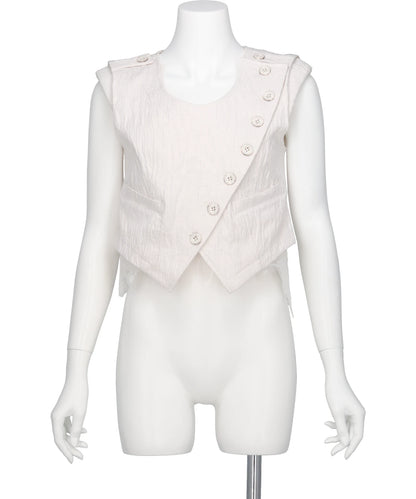 mukcyen（ムッシャン）ERODED JACQUARD VEST