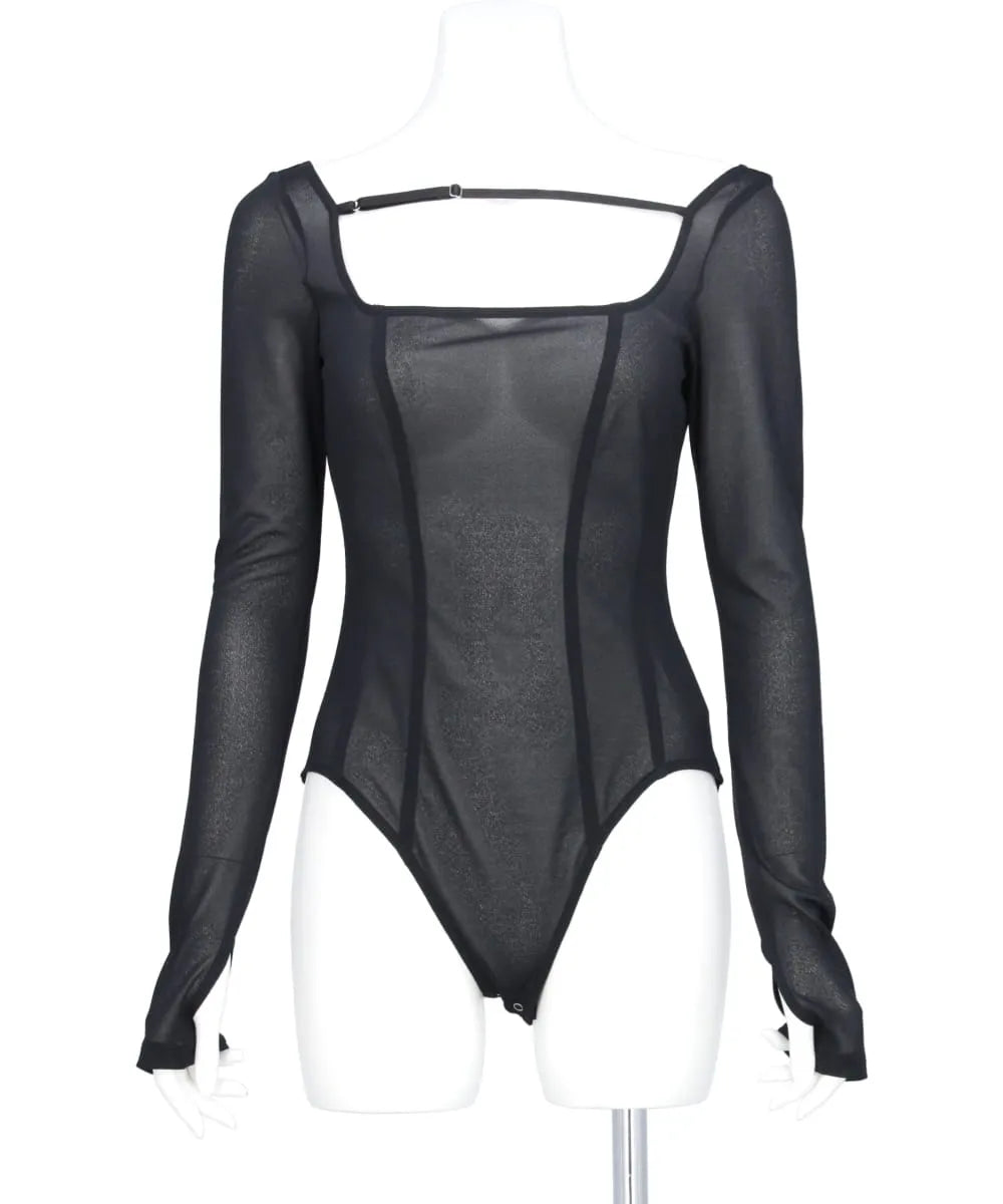 JERSEY FLONT STRAP BODY SUIT TOP