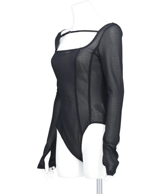 JERSEY FLONT STRAP BODY SUIT TOP