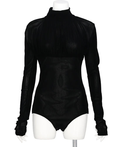 VELVET TULLE TURTLENECK BODYSUIT