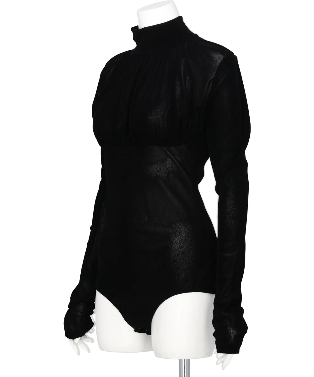 VELVET TULLE TURTLENECK BODYSUIT