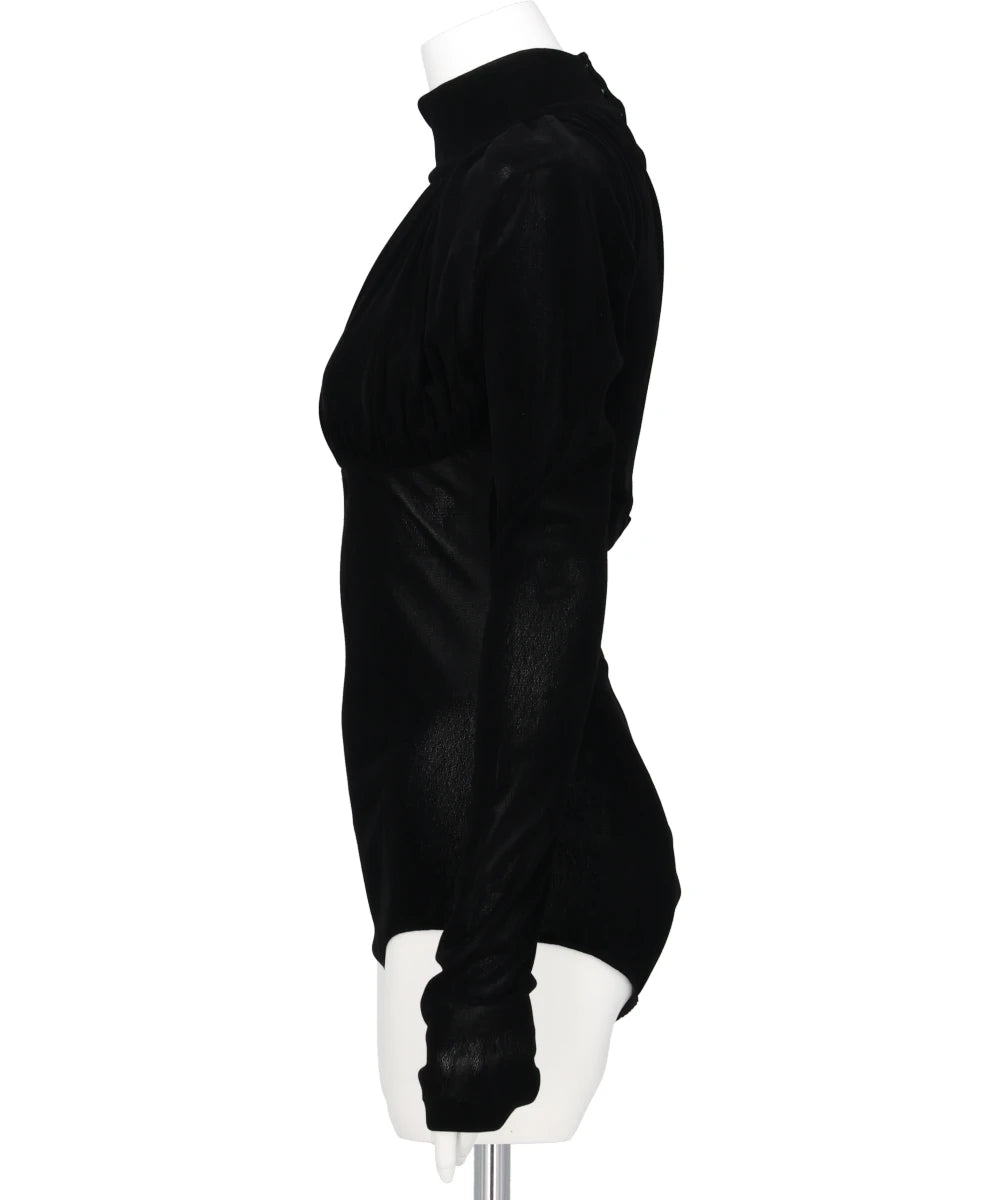 VELVET TULLE TURTLENECK BODYSUIT