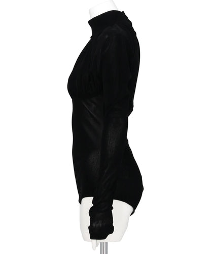 VELVET TULLE TURTLENECK BODYSUIT