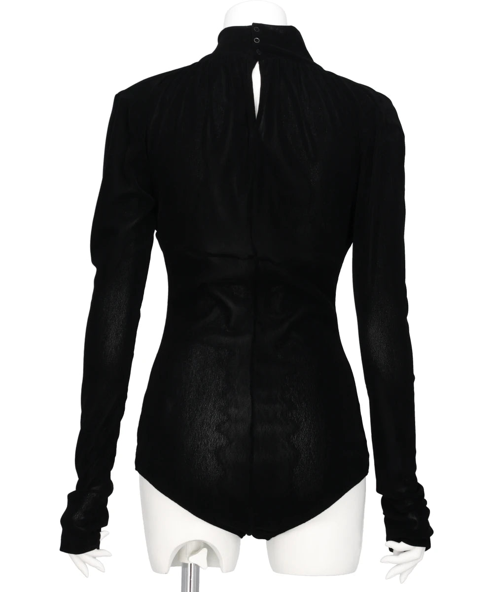 VELVET TULLE TURTLENECK BODYSUIT