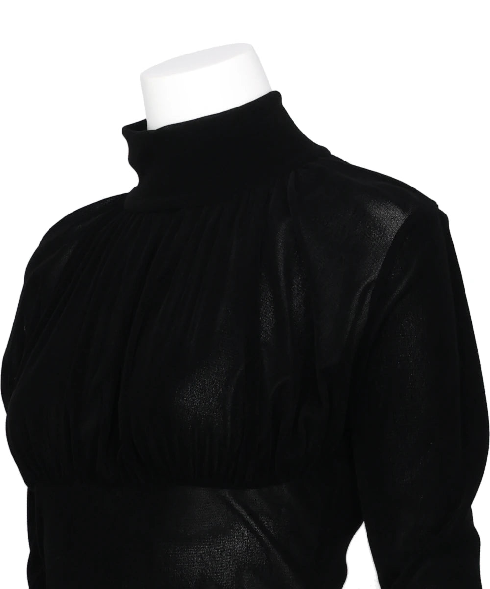 VELVET TULLE TURTLENECK BODYSUIT