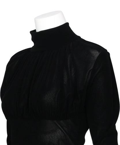 VELVET TULLE TURTLENECK BODYSUIT