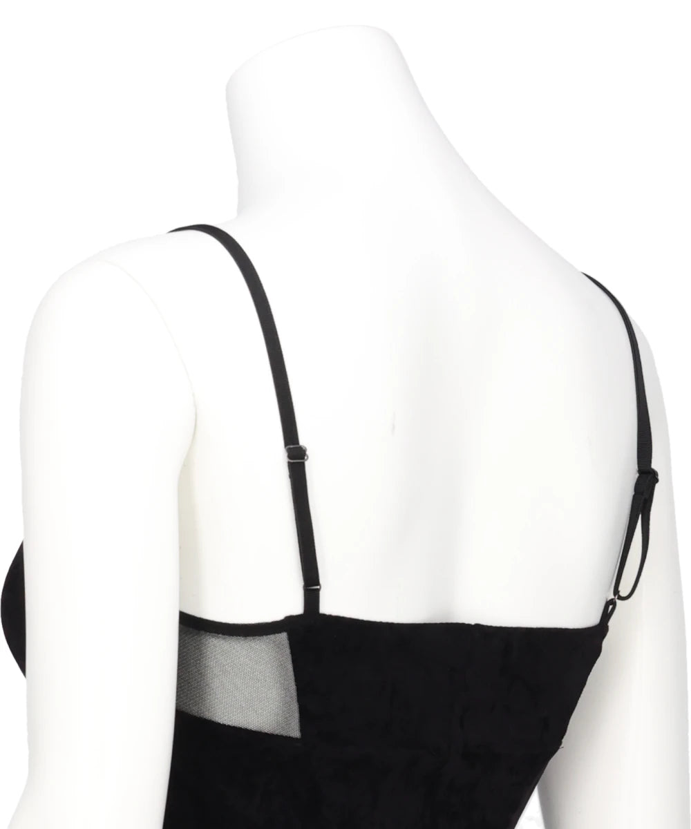 VELOUR PANELED BODYSUIT