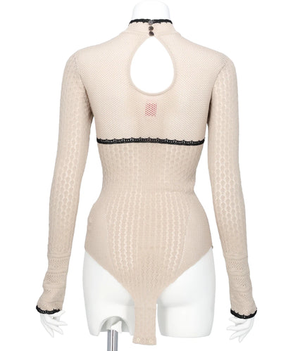 LACE-KNIT BODYSUIT
