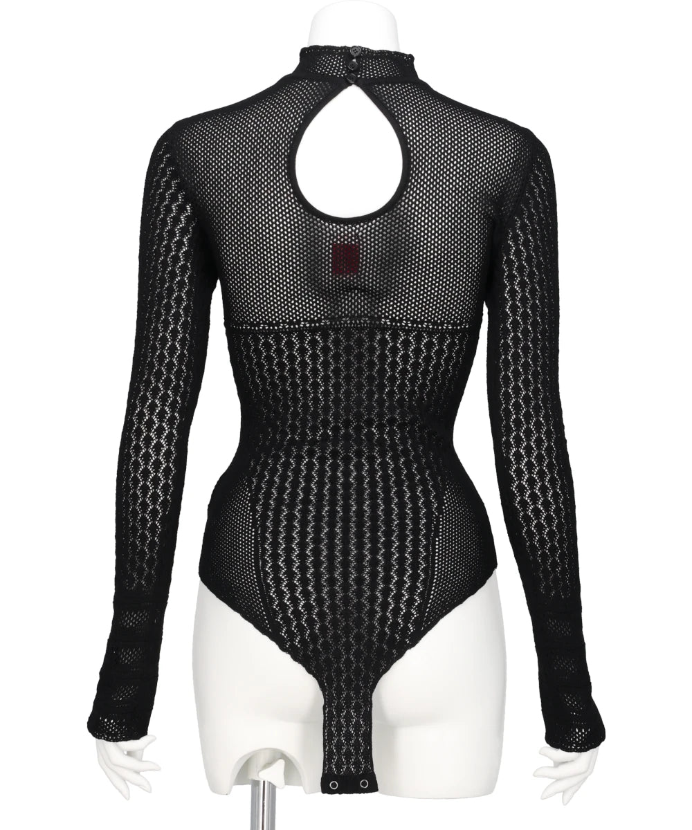 LACE-KNIT BODYSUIT